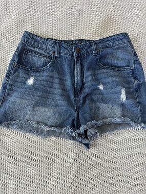 Empyre Women's Distressed Blue Denim Jean Shorts